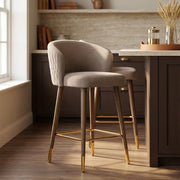 Tabouret de Bar Tissu - Boston Taupe