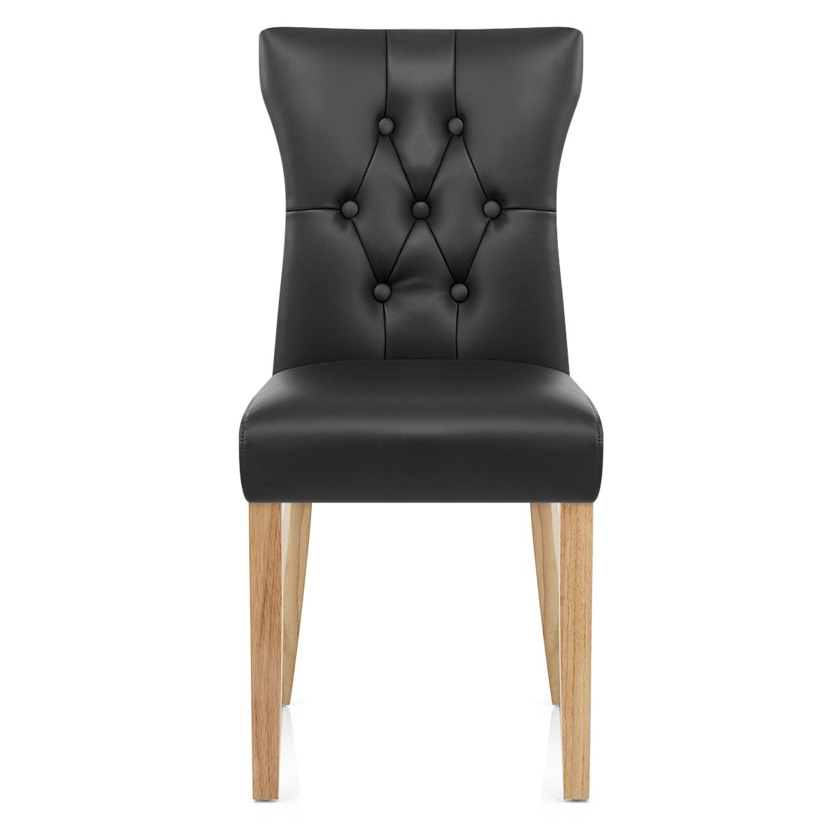 Chaise Bois Faux Cuir - Bradbury Noir 
