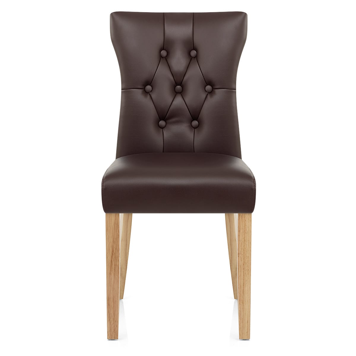 Chaise Bois Faux Cuir - Bradbury Marron 