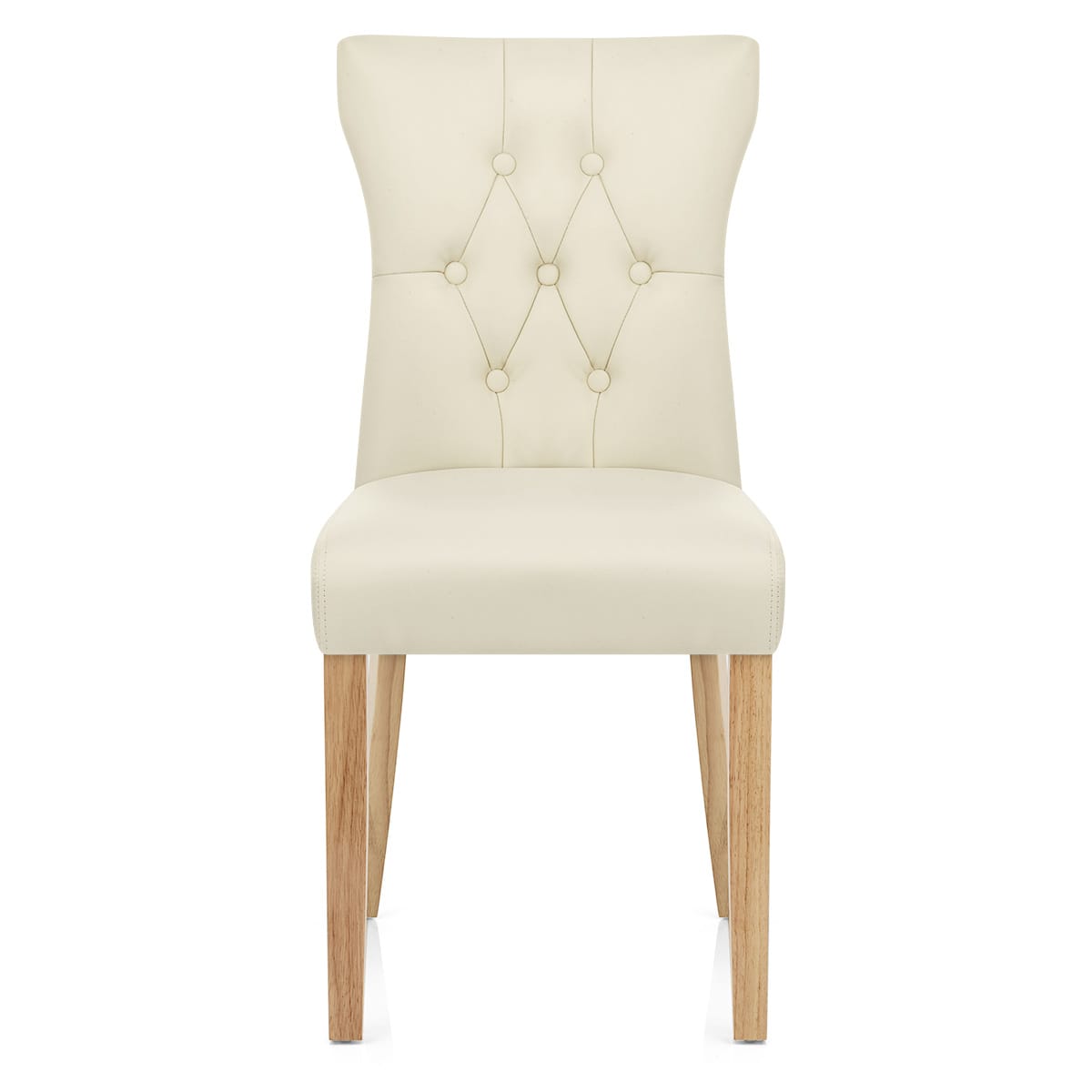 Chaise Bois Faux Cuir - Bradbury Crème 