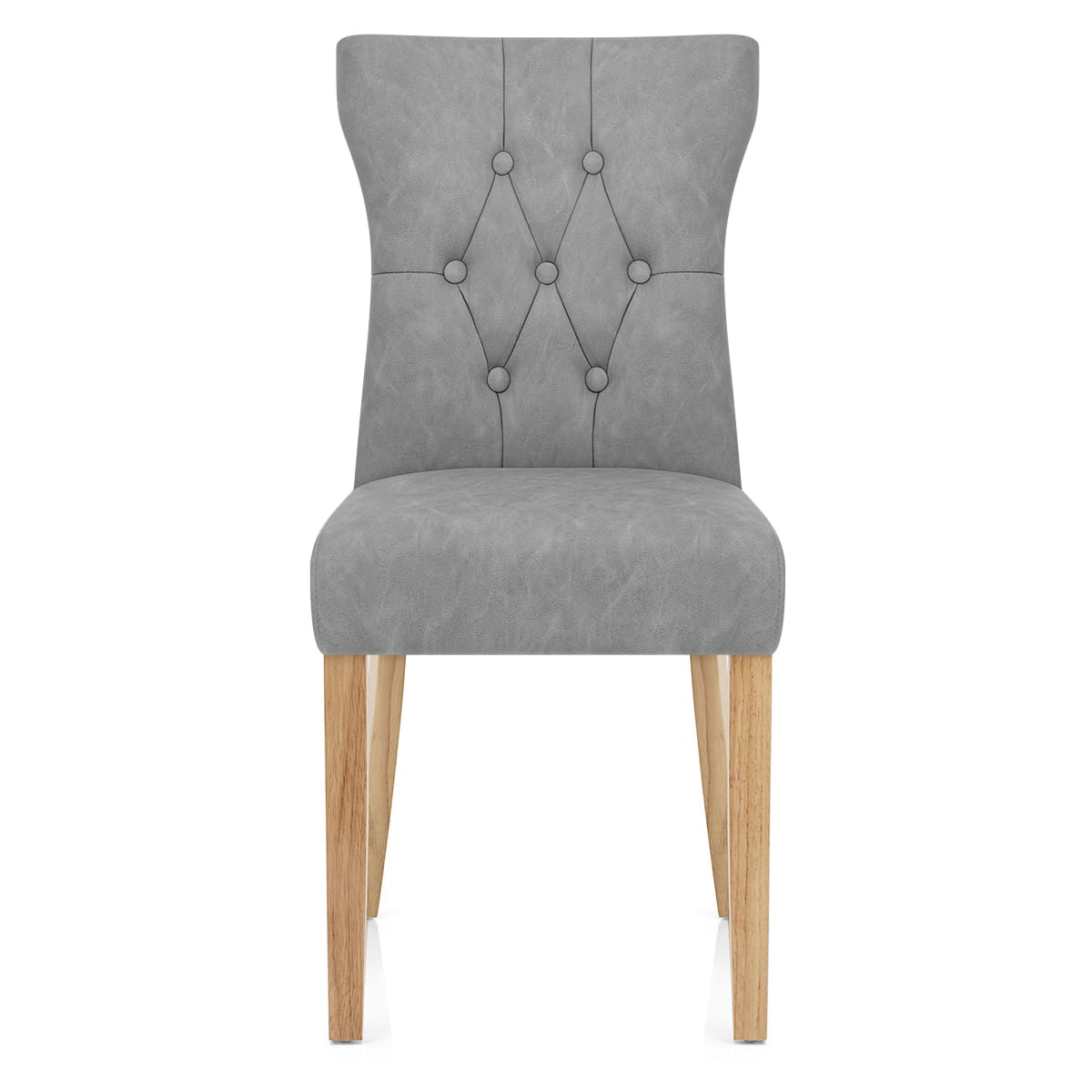 Chaise Bois Faux Cuir - Bradbury Gris 