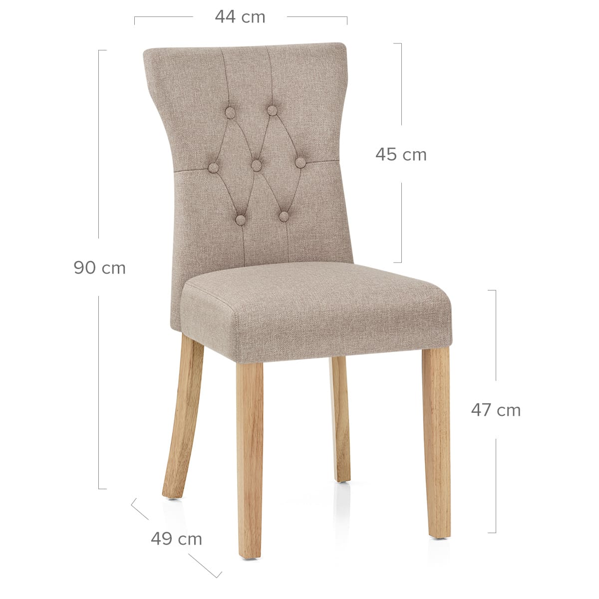 Chaise Bois Tissu - Bradbury Taupe