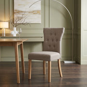 Bradbury Oak Dining Chair Tweed Fabric
