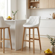Tabouret Faux Cuir - Breeze Blanc 