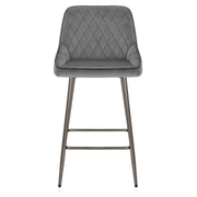 Brisbane Bar Stool Grey Velvet