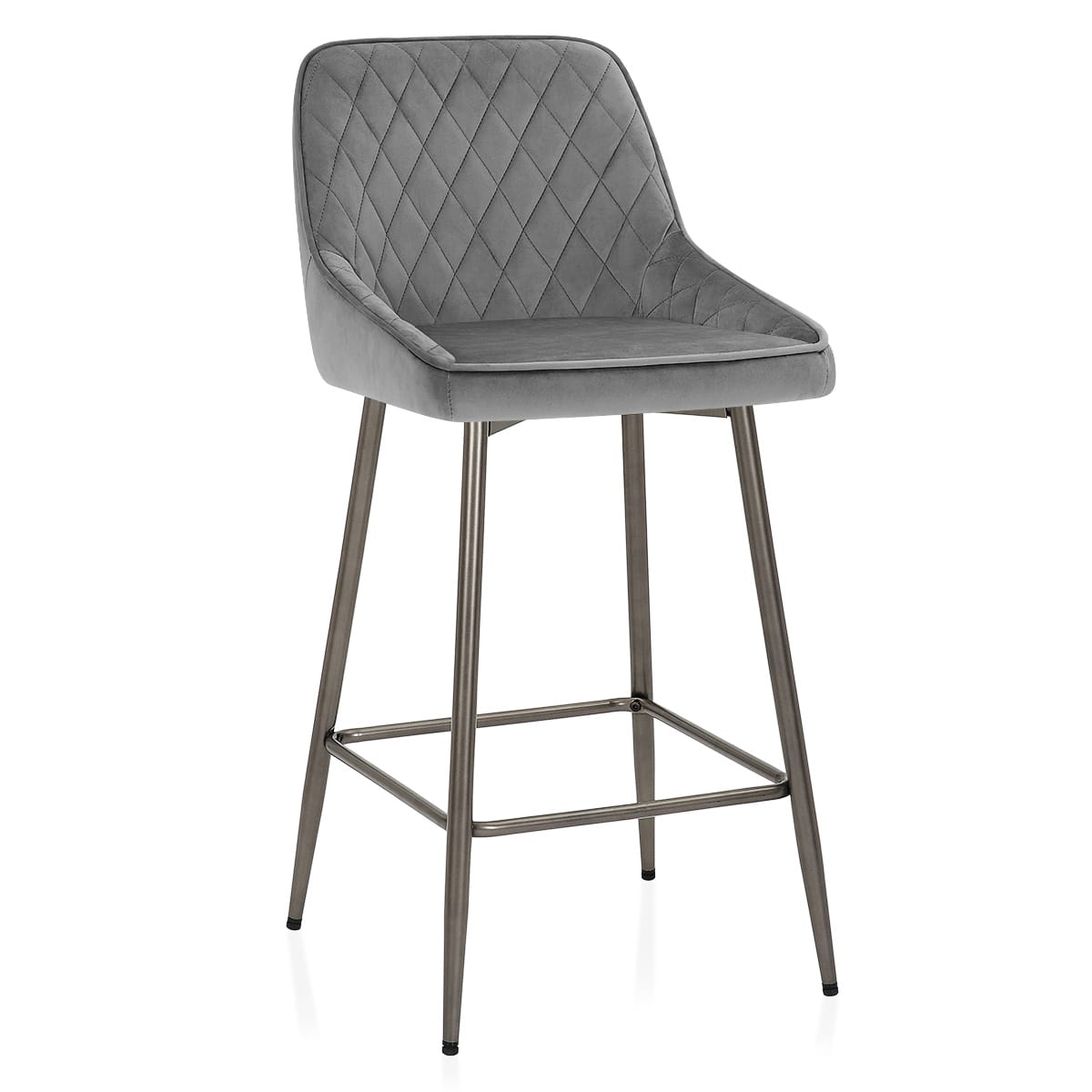 Brisbane Bar Stool Grey Velvet