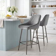Tabouret de Bar Velours - Brisbane Gris 
