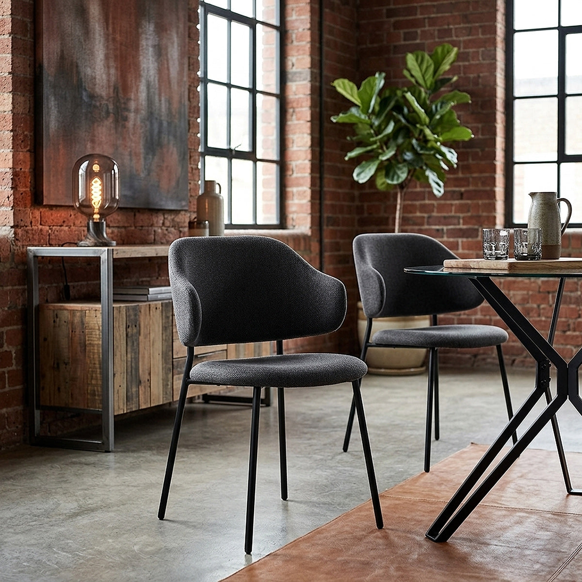 Chaise Tissu - Brodie Gris 