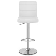 Brushed Steel Breakfast Bar Stool White