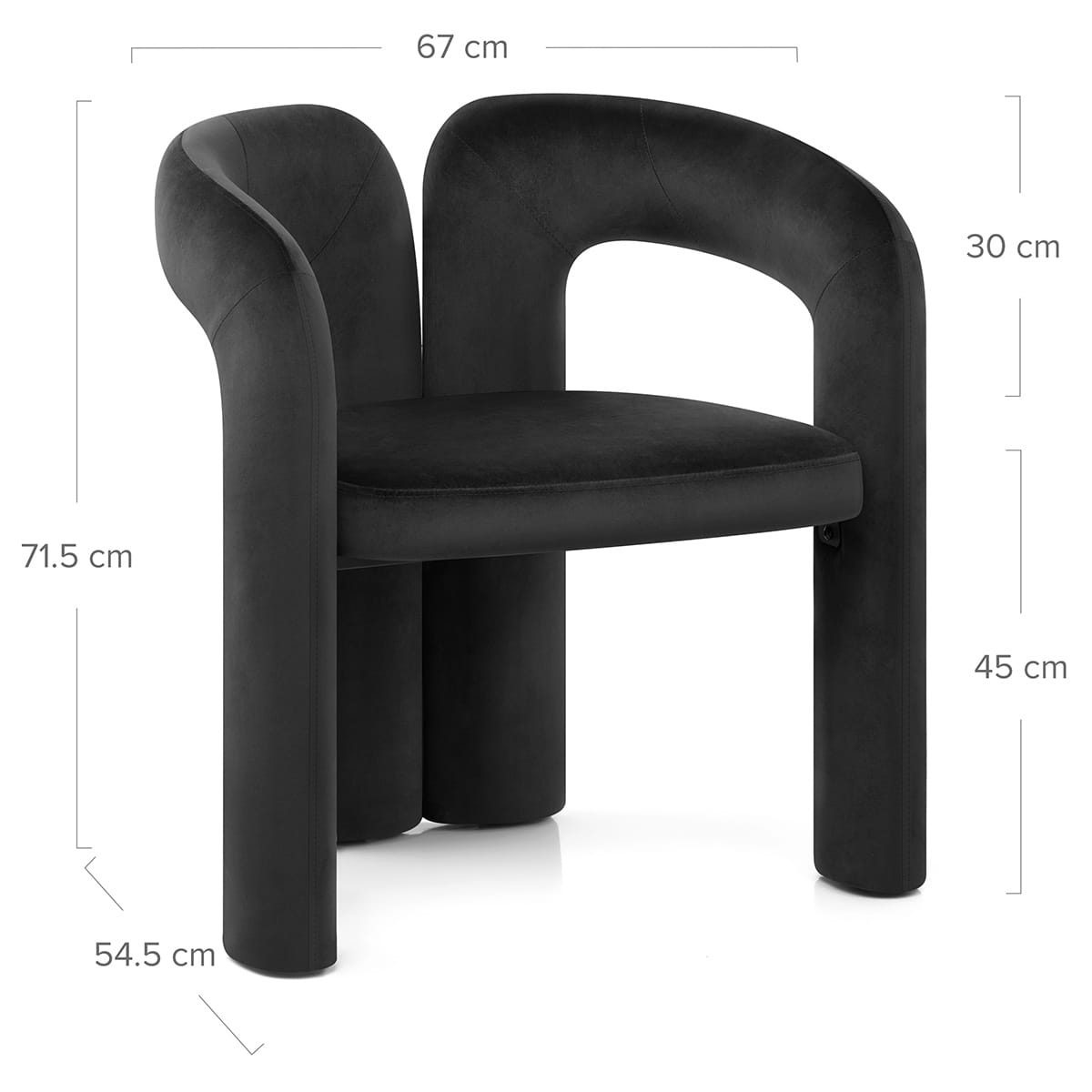Chaise Velours - Bubble Noir
