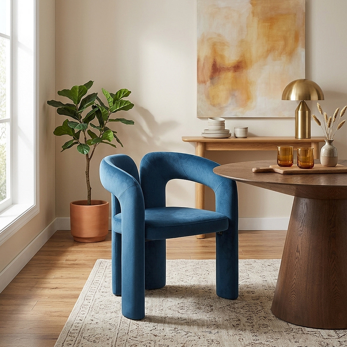 Chaise Velours - Bubble Bleu
