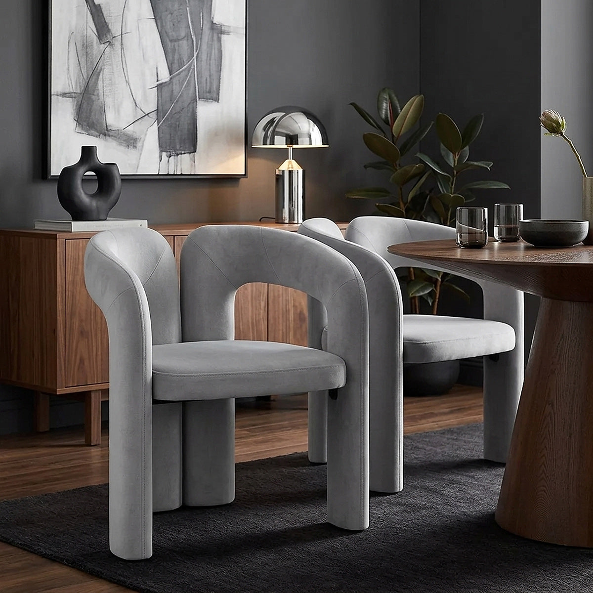 Chaise Velours - Bubble Gris