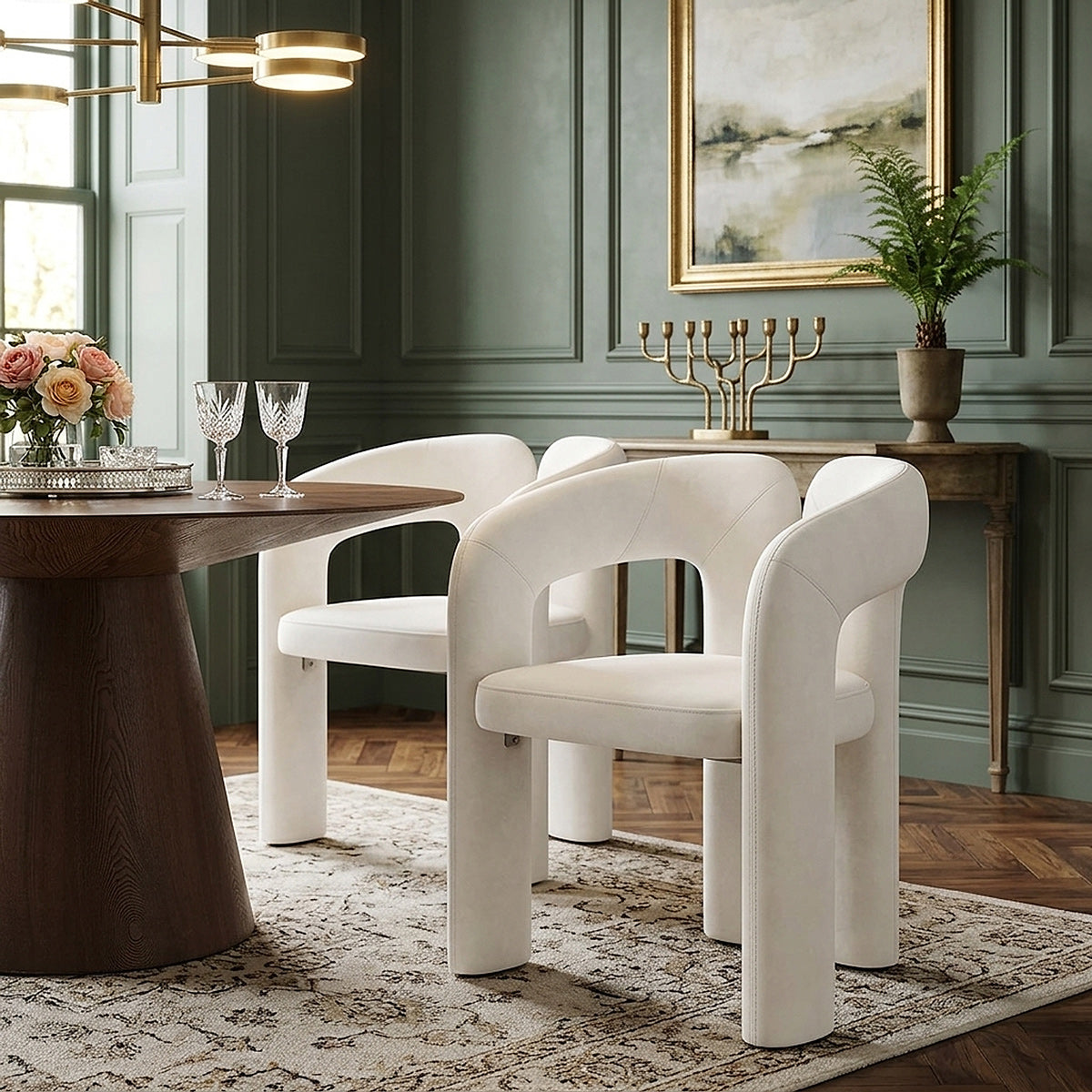 Chaise Velours - Bubble Ivoire