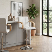 Chaise de Bar Faux Cuir Chrome - Burton Blanc 