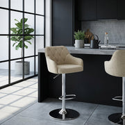Tabouret de Bar Tissu - Butler Crème 