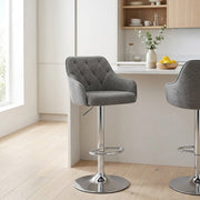 Tabouret de Bar Tissu - Butler Gris 