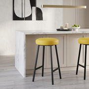 Tabouret de Bar Faux Cuir - Buzz Jaune 