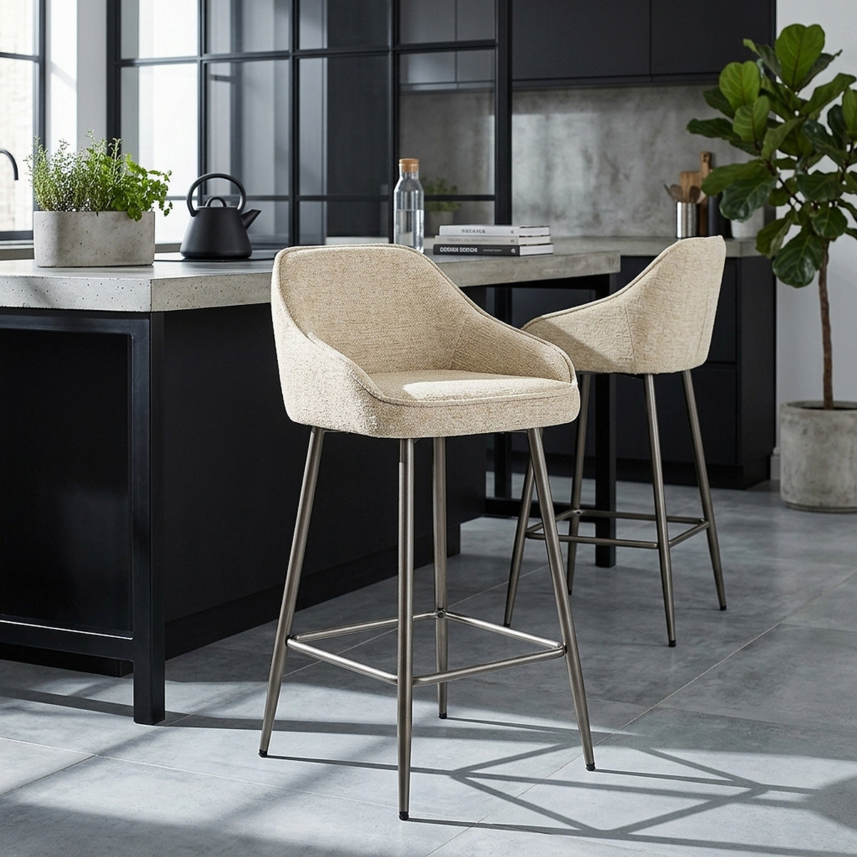 Tabouret Tissu - Cairns Crème 