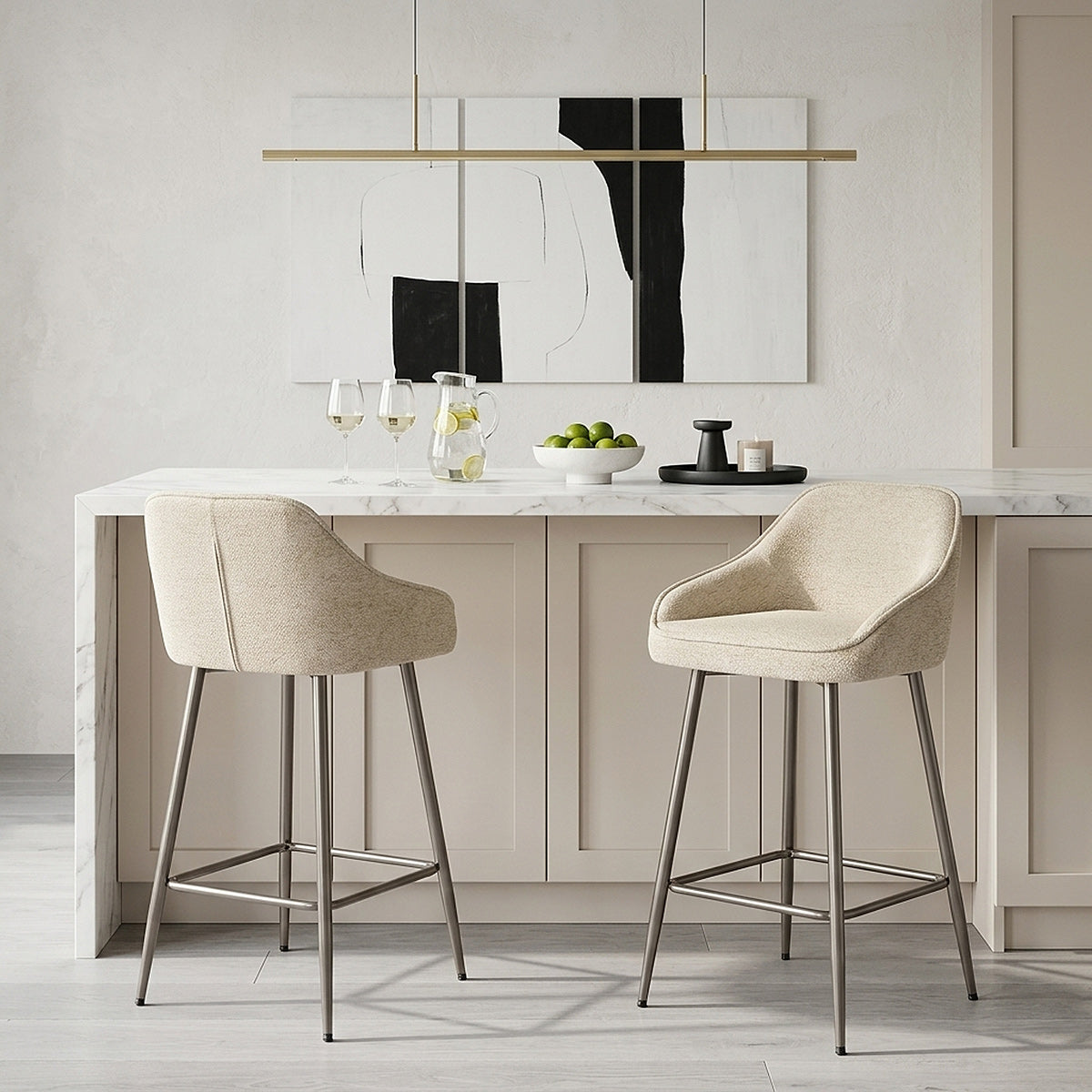 Tabouret Tissu - Cairns Crème 
