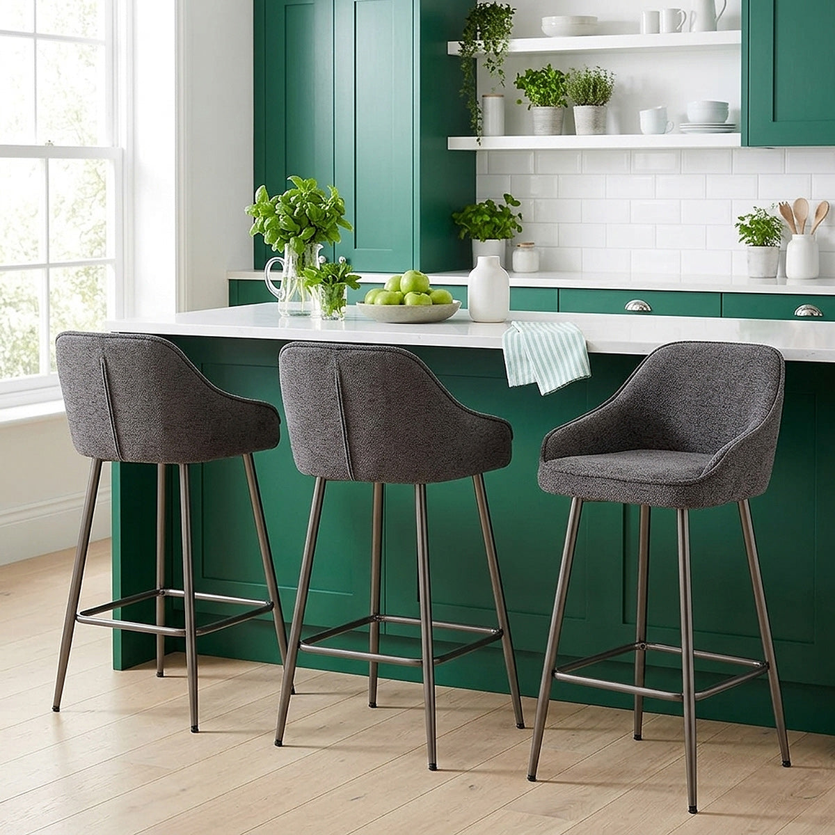 Tabouret Tissu - Cairns Gris Foncé 