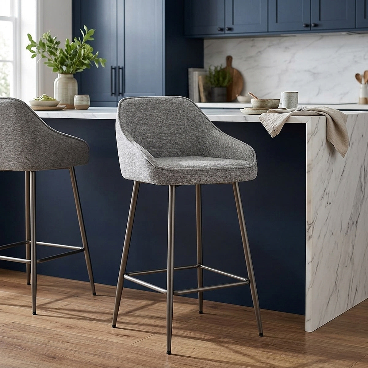 Tabouret Tissu - Cairns Gris 