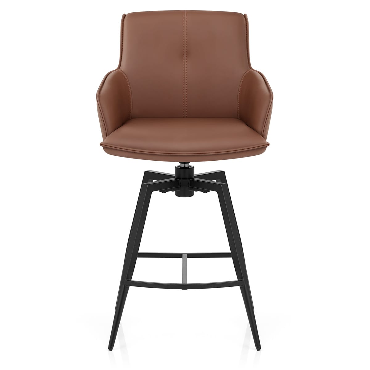 Tabouret Cuir Véritable - Camden Marron 