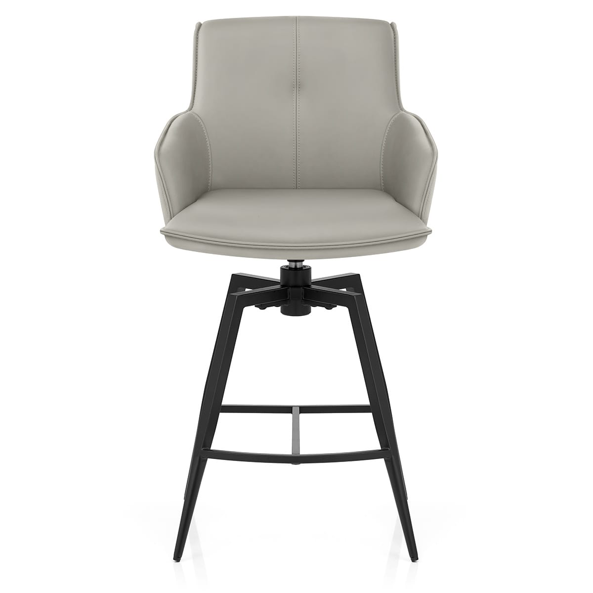 Tabouret Cuir Véritable - Camden Gris 