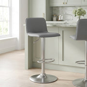 Chaise de Bar Faux Cuir Chrome Brossé - Cape Gris 