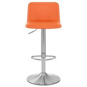 Cape Brushed Steel Stool Orange