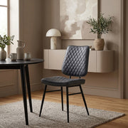 Chaise Faux Cuir - Caprice Bleu 
