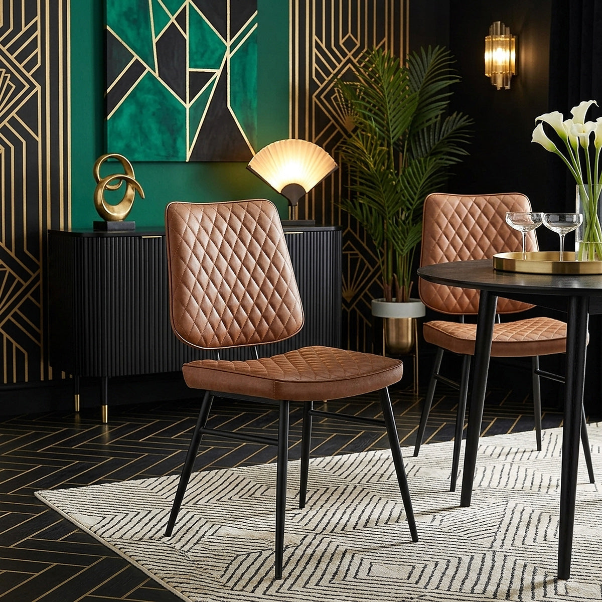 Chaise Faux Cuir - Caprice Marron 