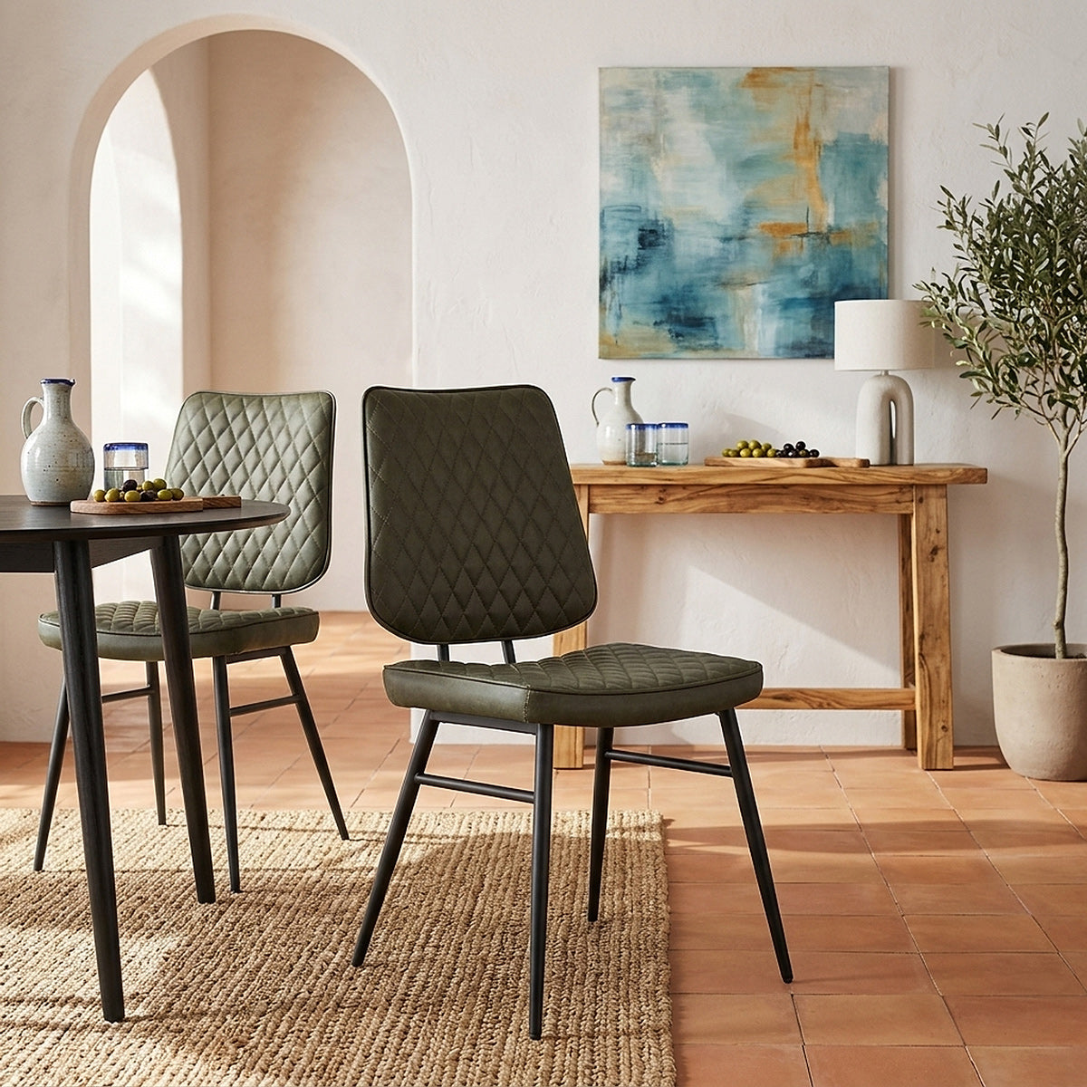 Chaise Faux Cuir - Caprice Vert 