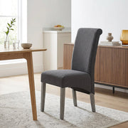 Chaise Bois Tissu - Carlo Gris Foncé