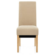 Carlo Oak Chair Beige Fabric