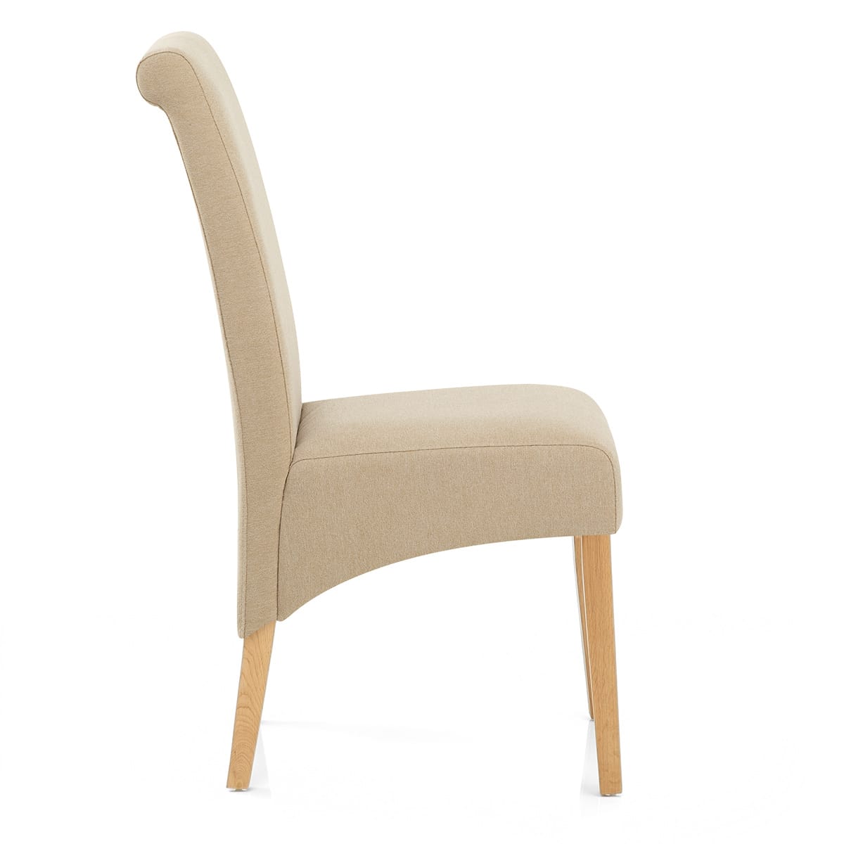Carlo Oak Chair Beige Fabric