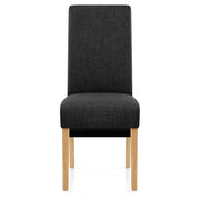 Carlo Oak Chair Charcoal Fabric