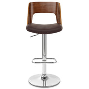Carmen Leather Bar Stool Walnut & Brown