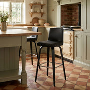 Tabouret Simili Cuir - Charlotte Noir 