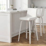 Tabouret Simili Cuir - Charlotte Blanc 