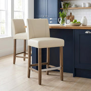 Tabouret de Bar Bois Faux Cuir - Chartwell Crème 