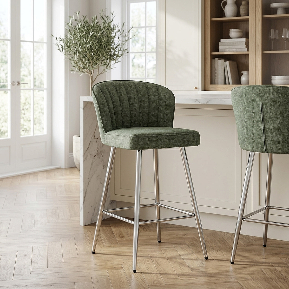 Tabouret Tissu - Chase Vert 