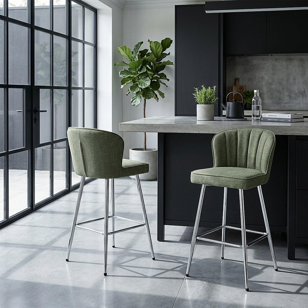 Tabouret Tissu - Chase Vert 