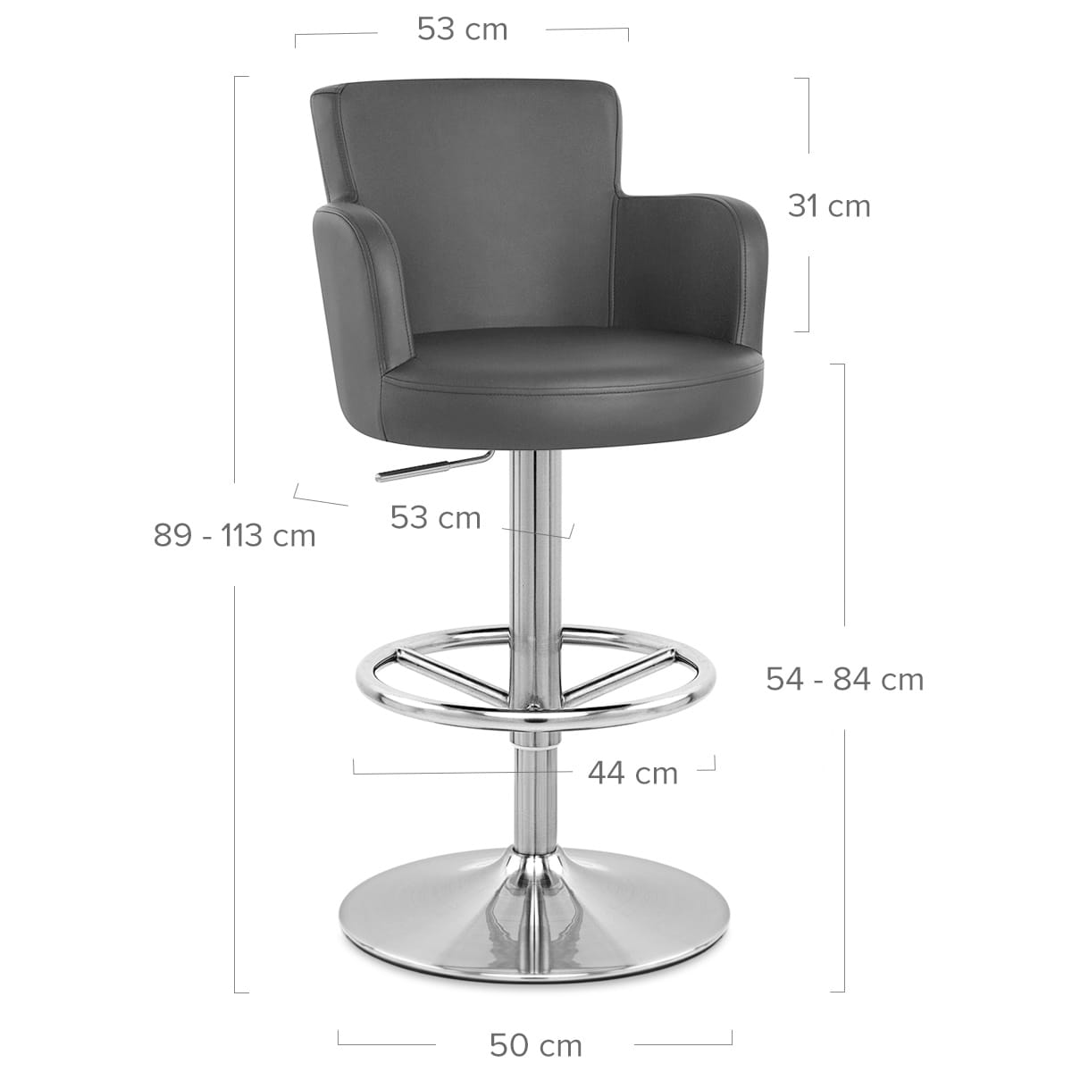 Chateau Brushed Bar Stool Grey
