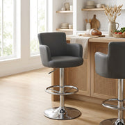 Chaise de Bar Faux Cuir Chrome Brossé - Château Blanc 