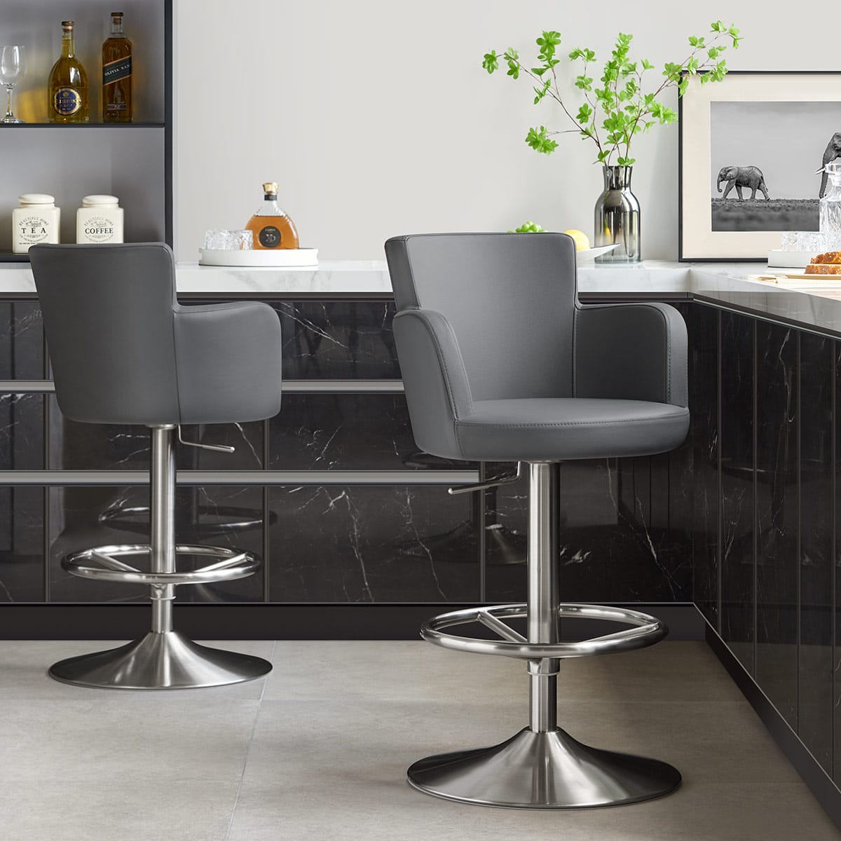 Chateau Brushed Bar Stool Grey