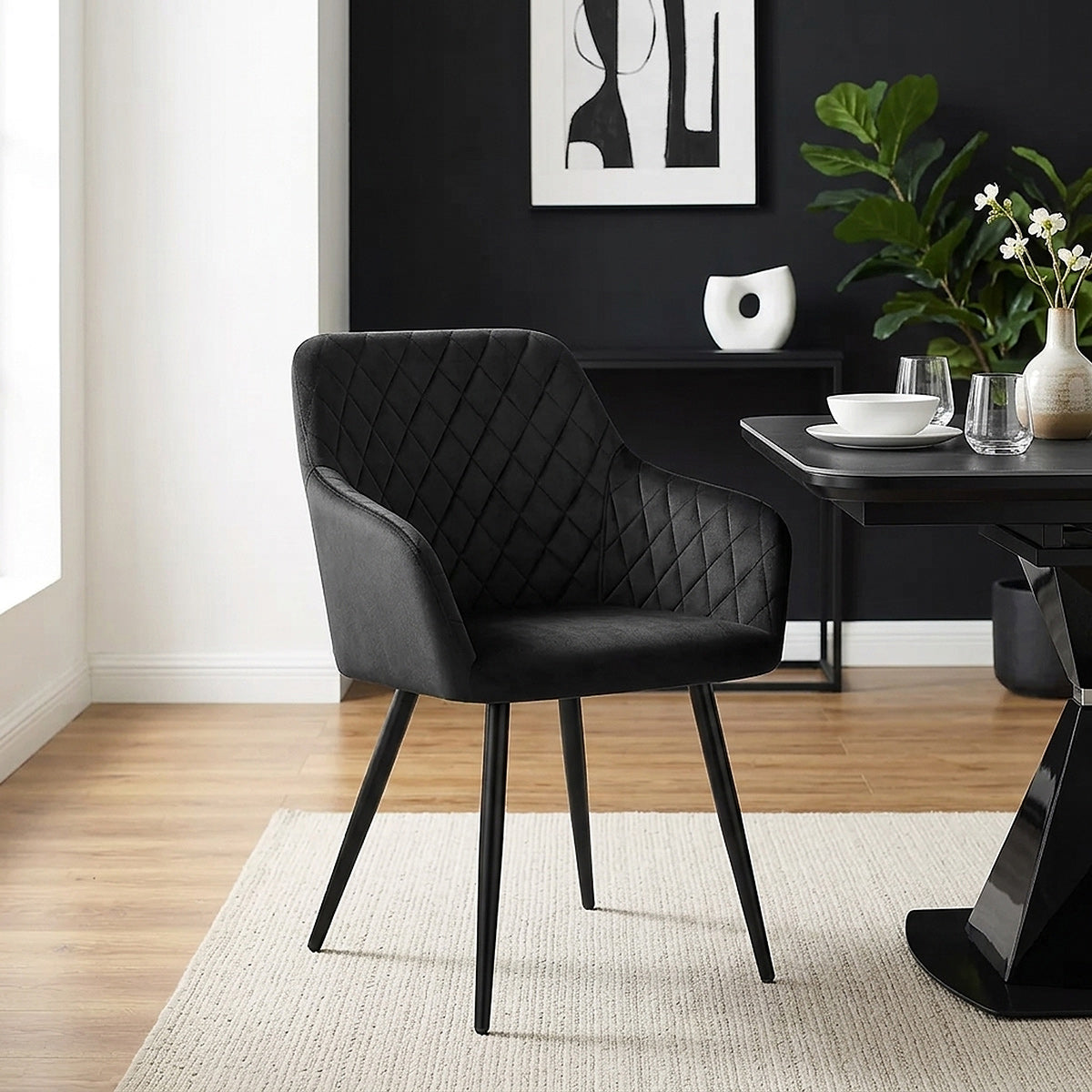Fauteuil Velours - Chevy Noir 