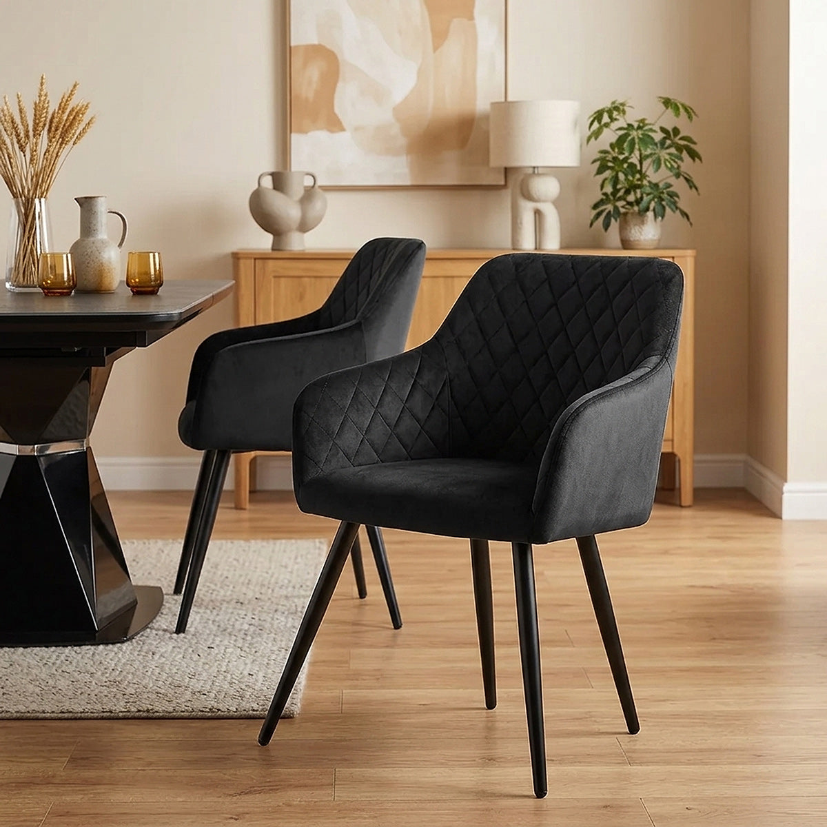 Fauteuil Velours - Chevy Noir 