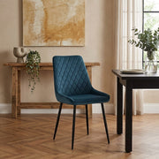 Chaise Velours - Chevy Bleu 