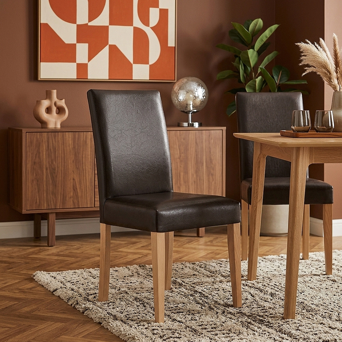 Chicago Oak Dining Chair in Brown