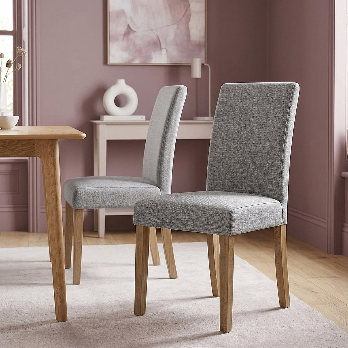 Chaise Bois Tissu - Chicago Gris 